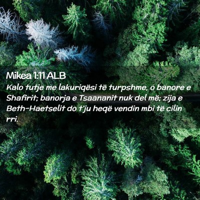 Picture 02 - Mikea 1:11 ALB - Kalo tutje me lakuriqësi të turpshme, o banore - Bible Verse Picture