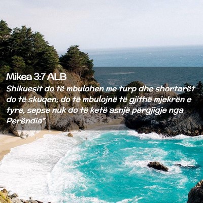 Picture 02 - Mikea 3:7 ALB - Shikuesit do të mbulohen me turp dhe shortarët - Bible Verse Picture