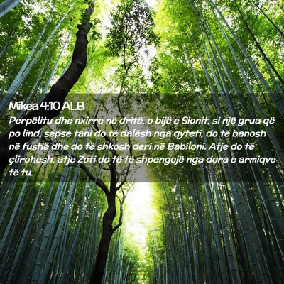 Picture 02 - Mikea 4:10 ALB - Perpëlitu dhe nxirre në dritë, o bijë e - Bible Verse Picture