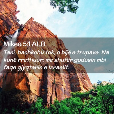 Picture 02 - Mikea 5:1 ALB - Tani, bashkohu tok, o bijë e trupave. Na kanë - Bible Verse Picture