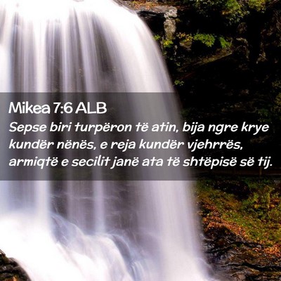 Picture 02 - Mikea 7:6 ALB - Sepse biri turpëron të atin, bija ngre krye - Bible Verse Picture