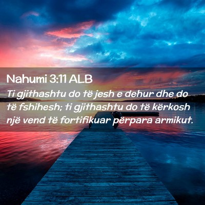 Picture 02 - Nahumi 3:11 ALB - Ti gjithashtu do të jesh e dehur dhe do të - Bible Verse Picture
