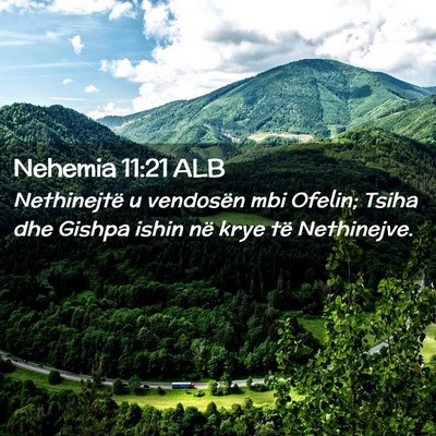 Picture 02 - Nehemia 11:21 ALB - Nethinejtë u vendosën mbi Ofelin; Tsiha dhe - Bible Verse Picture