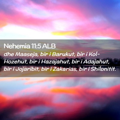 Picture 02 - Nehemia 11:5 ALB - dhe Maaseja, bir i Barukut, bir i Kol-Hozehut, - Bible Verse Picture