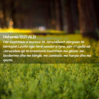 Picture 02 - Nehemia 12:27 ALB - Për kushtimin e mureve të Jeruzalemit dërguan - Bible Verse Picture