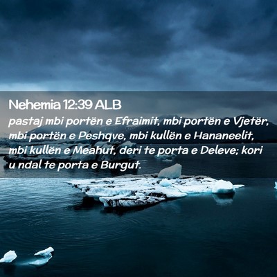Picture 02 - Nehemia 12:39 ALB - pastaj mbi portën e Efraimit, mbi portën e - Bible Verse Picture