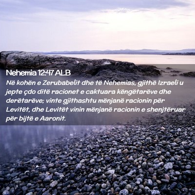 Picture 02 - Nehemia 12:47 ALB - Në kohën e Zerubabelit dhe të Nehemias, - Bible Verse Picture