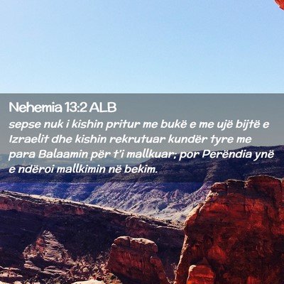 Picture 02 - Nehemia 13:2 ALB - sepse nuk i kishin pritur me bukë e me ujë - Bible Verse Picture