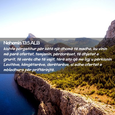 Picture 02 - Nehemia 13:5 ALB - kishte përgatitur për këtë një dhomë të - Bible Verse Picture