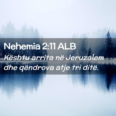 Picture 02 - Nehemia 2:11 ALB - Kështu arrita në Jeruzalem dhe qëndrova atje - Bible Verse Picture