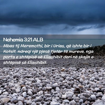 Picture 02 - Nehemia 3:21 ALB - Mbas tij Meremothi, bir i Urias, që ishte bir i - Bible Verse Picture