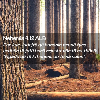 Picture 02 - Nehemia 4:12 ALB - Por kur Judejtë që banonin pranë tyre erdhën - Bible Verse Picture