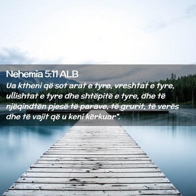 Picture 02 - Nehemia 5:11 ALB - Ua ktheni që sot arat e tyre, vreshtat e tyre, - Bible Verse Picture