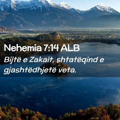 Picture 02 - Nehemia 7:14 ALB - Bijtë e Zakait, shtatëqind e gjashtëdhjetë - Bible Verse Picture