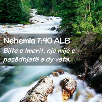 Picture 02 - Nehemia 7:40 ALB - Bijtë e Imerit, një mijë e pesëdhjetë e dy - Bible Verse Picture