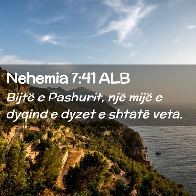 Picture 02 - Nehemia 7:41 ALB - Bijtë e Pashurit, një mijë e dyqind e dyzet e - Bible Verse Picture