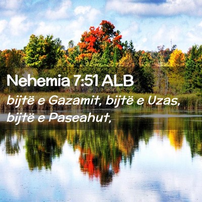 Picture 02 - Nehemia 7:51 ALB - bijtë e Gazamit, bijtë e Uzas, bijtë e - Bible Verse Picture