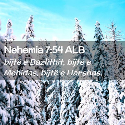 Picture 02 - Nehemia 7:54 ALB - bijtë e Bazlithit, bijtë e Mehidas, bijtë e - Bible Verse Picture