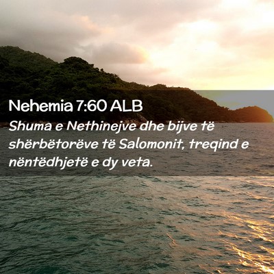 Picture 02 - Nehemia 7:60 ALB - Shuma e Nethinejve dhe bijve të shërbëtorëve - Bible Verse Picture