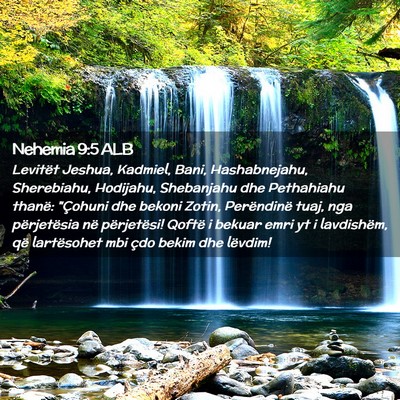 Picture 02 - Nehemia 9:5 ALB - Levitët Jeshua, Kadmiel, Bani, Hashabnejahu, - Bible Verse Picture