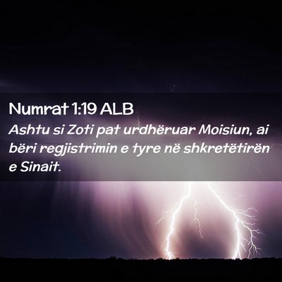 Picture 02 - Numrat 1:19 ALB - Ashtu si Zoti pat urdhëruar Moisiun, ai bëri - Bible Verse Picture