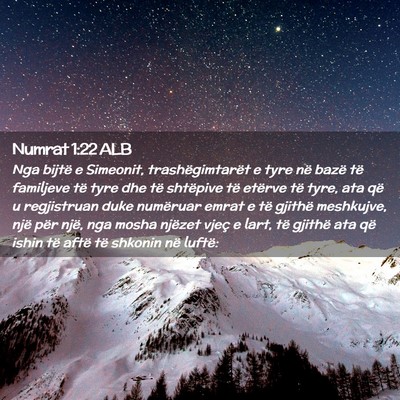 Picture 02 - Numrat 1:22 ALB - Nga bijtë e Simeonit, trashëgimtarët e tyre - Bible Verse Picture