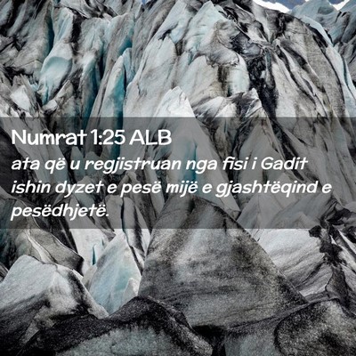 Picture 02 - Numrat 1:25 ALB - ata që u regjistruan nga fisi i Gadit ishin - Bible Verse Picture