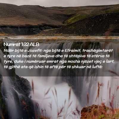 Picture 02 - Numrat 1:32 ALB - Ndër bijtë e Jozefit: nga bijtë e Efraimit, - Bible Verse Picture