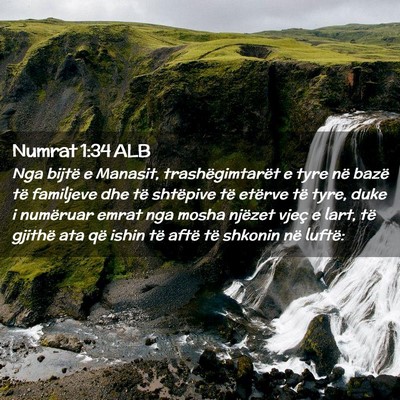 Picture 02 - Numrat 1:34 ALB - Nga bijtë e Manasit, trashëgimtarët e tyre në - Bible Verse Picture