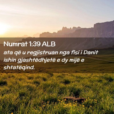 Picture 02 - Numrat 1:39 ALB - ata që u regjistruan nga fisi i Danit ishin - Bible Verse Picture