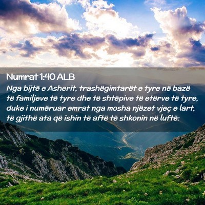 Picture 02 - Numrat 1:40 ALB - Nga bijtë e Asherit, trashëgimtarët e tyre në - Bible Verse Picture