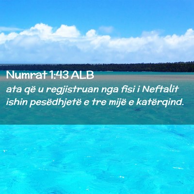 Picture 02 - Numrat 1:43 ALB - ata që u regjistruan nga fisi i Neftalit ishin - Bible Verse Picture