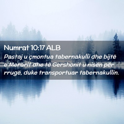 Picture 02 - Numrat 10:17 ALB - Pastaj u çmontua tabernakulli dhe bijtë e - Bible Verse Picture