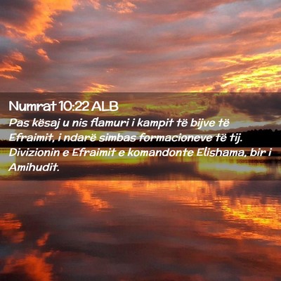 Picture 02 - Numrat 10:22 ALB - Pas kësaj u nis flamuri i kampit të bijve të - Bible Verse Picture