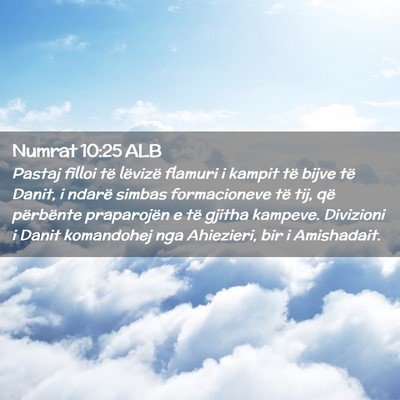 Picture 02 - Numrat 10:25 ALB - Pastaj filloi të lëvizë flamuri i kampit të - Bible Verse Picture