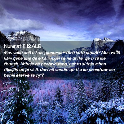 Picture 02 - Numrat 11:12 ALB - Mos vallë unë e kam gjeneruar tërë këtë - Bible Verse Picture
