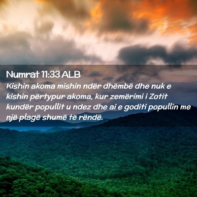 Picture 02 - Numrat 11:33 ALB - Kishin akoma mishin ndër dhëmbë dhe nuk e - Bible Verse Picture