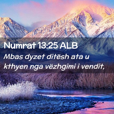 Picture 02 - Numrat 13:25 ALB - Mbas dyzet ditësh ata u kthyen nga vëzhgimi i - Bible Verse Picture