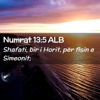 Picture 02 - Numrat 13:5 ALB - Shafati, bir i Horit, për fisin e - Bible Verse Picture