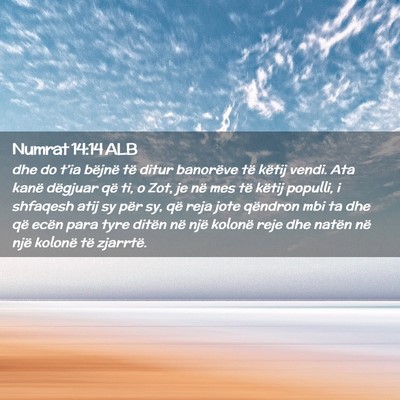 Picture 02 - Numrat 14:14 ALB - dhe do t’ia bëjnë të ditur banorëve të - Bible Verse Picture