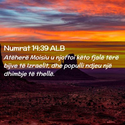 Picture 02 - Numrat 14:39 ALB - Atëherë Moisiu u njoftoi këto fjalë tërë - Bible Verse Picture