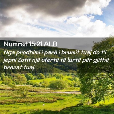Picture 02 - Numrat 15:21 ALB - Nga prodhimi i parë i brumit tuaj do t’i jepni - Bible Verse Picture