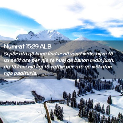 Picture 02 - Numrat 15:29 ALB - Si për ata që kanë lindur në vend midis bijve - Bible Verse Picture