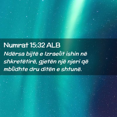 Picture 02 - Numrat 15:32 ALB - Ndërsa bijtë e Izraelit ishin në - Bible Verse Picture