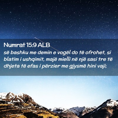 Picture 02 - Numrat 15:9 ALB - së bashku me demin e vogël do të ofrohet, si - Bible Verse Picture