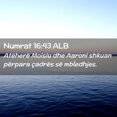 Picture 02 - Numrat 16:43 ALB - Atëherë Moisiu dhe Aaroni shkuan përpara - Bible Verse Picture