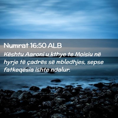 Picture 02 - Numrat 16:50 ALB - Kështu Aaroni u kthye te Moisiu në hyrje të - Bible Verse Picture