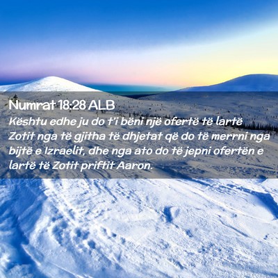 Picture 02 - Numrat 18:28 ALB - Kështu edhe ju do t’i bëni një ofertë të - Bible Verse Picture