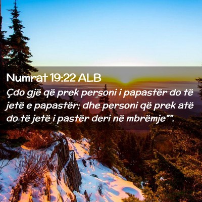Picture 02 - Numrat 19:22 ALB - Çdo gjë që prek personi i papastër do të - Bible Verse Picture