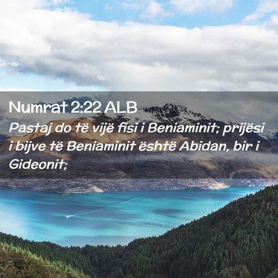 Picture 02 - Numrat 2:22 ALB - Pastaj do të vijë fisi i Beniaminit; prijësi i - Bible Verse Picture